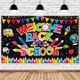 New School Season Decoration Backdrop Back to School Theme Party Background Decoration Supplies School Season Banner