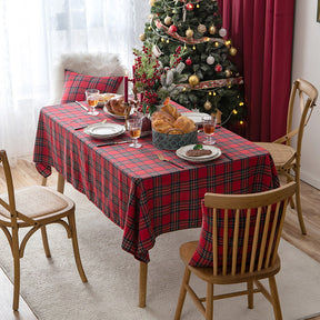 Christmas Red Simple Plaid Table Runner Hotel Coffee Table Cloth Decorative Tablecloths