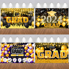 CONGRATS GRAD New Graduation Season Party Decoration Banner Hanging Flag Background Fabric