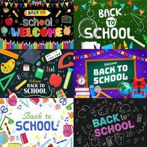 New Back to School Season Outdoor Curtain Black School Season Photo Banner Outdoor Patio Background Decoration