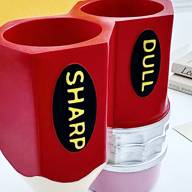 Personalized Pencil holder for primary school teachers desk sharp dull.