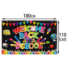 New School Season Decoration Backdrop Back to School Theme Party Background Decoration Supplies School Season Banner