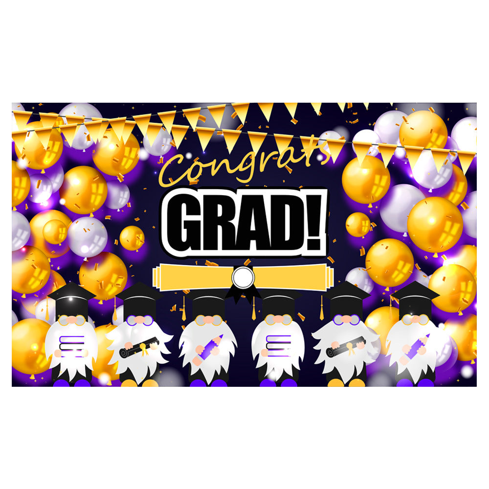 CONGRATS GRAD New Graduation Season Party Decoration Banner Hanging Flag Background Fabric