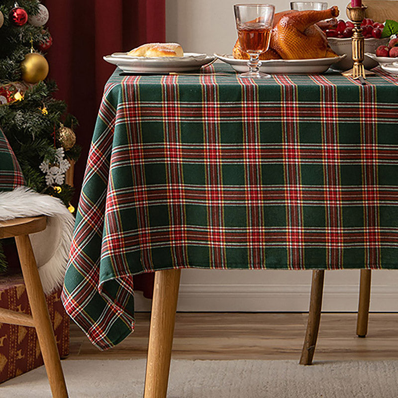 Christmas Red Simple Plaid Table Runner Hotel Coffee Table Cloth Decorative Tablecloths