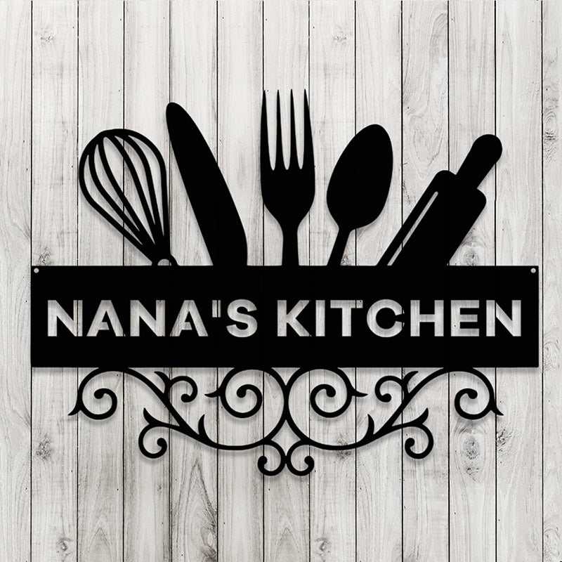 Kitchen Gifts, Custom Metal Sign for Kitchen, Personalized Kitchen Signs, Kitchen Wall Decor