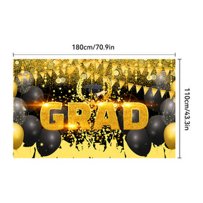 CONGRATS GRAD New Graduation Season Party Decoration Banner Hanging Flag Background Fabric