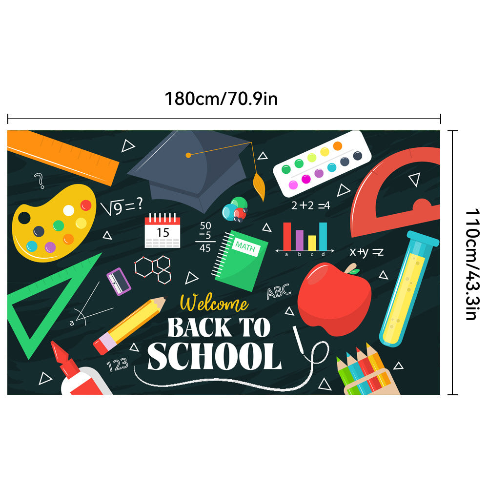 New Back to School Season Outdoor Curtain Black School Season Photo Banner Outdoor Patio Background Decoration