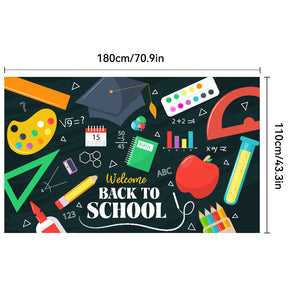 New Back to School Season Outdoor Curtain Black School Season Photo Banner Outdoor Patio Background Decoration