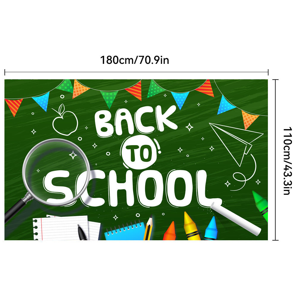 New Back to School Season Outdoor Curtain Black School Season Photo Banner Outdoor Patio Background Decoration