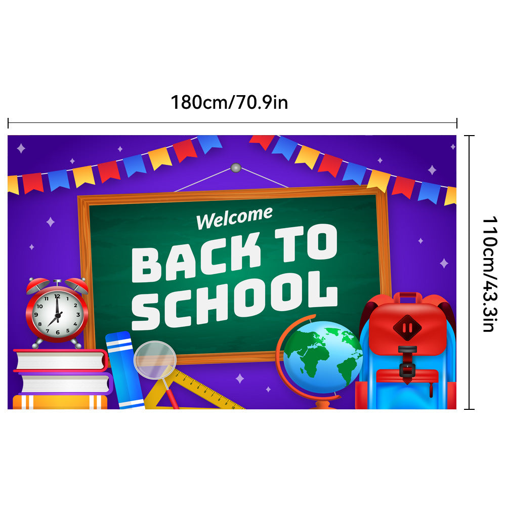 New Back to School Season Outdoor Curtain Black School Season Photo Banner Outdoor Patio Background Decoration