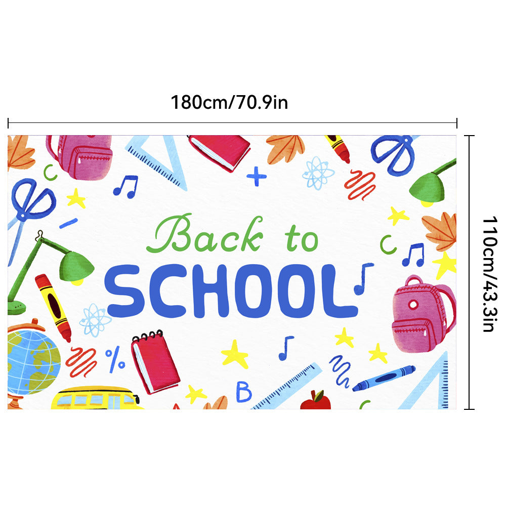 New Back to School Season Outdoor Curtain Black School Season Photo Banner Outdoor Patio Background Decoration