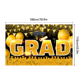 CONGRATS GRAD New Graduation Season Party Decoration Banner Hanging Flag Background Fabric