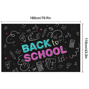 New Back to School Season Outdoor Curtain Black School Season Photo Banner Outdoor Patio Background Decoration