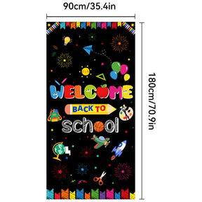 New Back to School Season Outdoor Curtain Black School Season Photo Banner Outdoor Patio Background Decoration