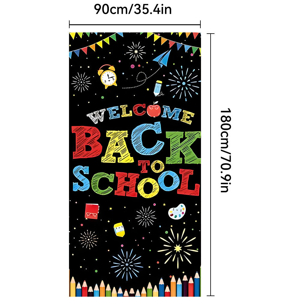 New Back to School Season Outdoor Curtain Black School Season Photo Banner Outdoor Patio Background Decoration