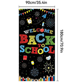 New Back to School Season Outdoor Curtain Black School Season Photo Banner Outdoor Patio Background Decoration