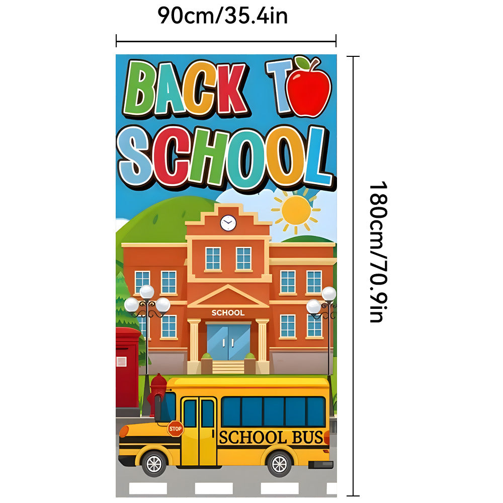 New Back to School Season Outdoor Curtain Black School Season Photo Banner Outdoor Patio Background Decoration