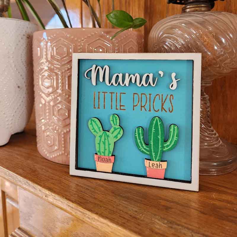 Mama's little pricks, Mom Birthday gift, Funny family gift, Little Prick family sign