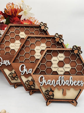 Personalized Bee Hive Family Tree Plaque Bee Family Gift For Grandma Grandbabees Sign