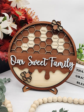 Personalized Bee Hive Family Tree Plaque Bee Family Gift For Grandma Grandbabees Sign