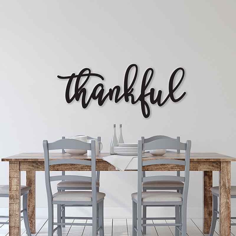 Thankful Metal Sign Thankful Wall Decor Thanksgiving Decor Living Room Decor