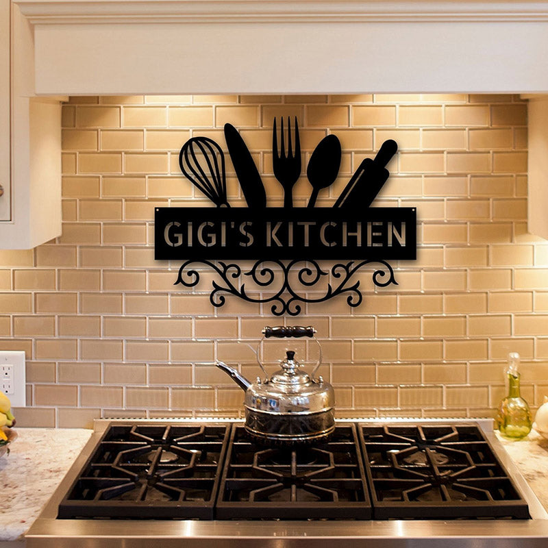 Kitchen Gifts, Custom Metal Sign for Kitchen, Personalized Kitchen Signs, Kitchen Wall Decor