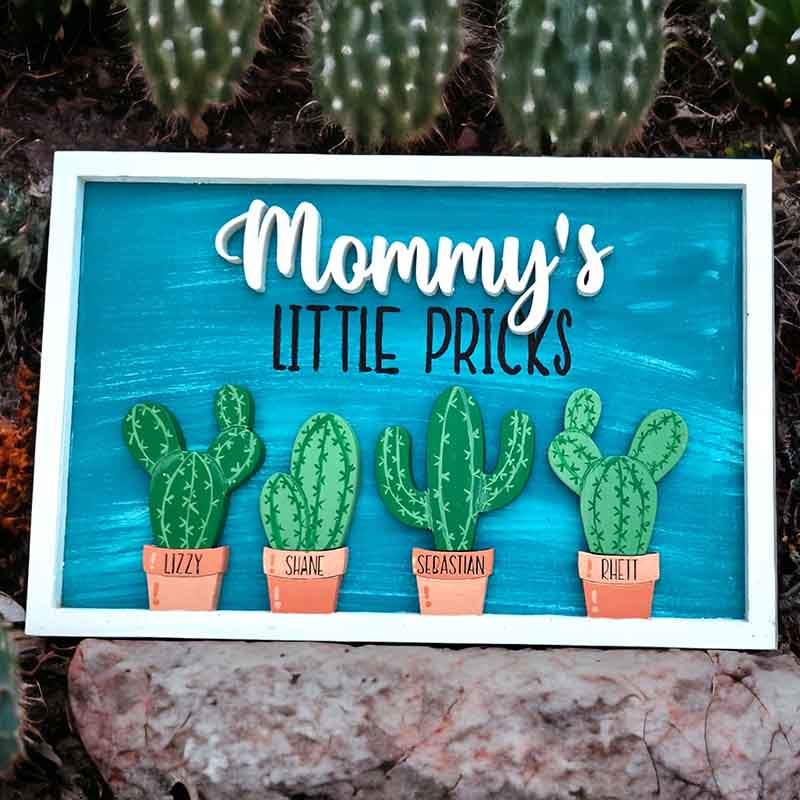 Mama's little pricks, Mom Birthday gift, Funny family gift, Little Prick family sign