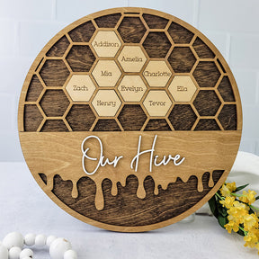 Personalized Bee Hive Family Tree Plaque Bee Family Gift For Grandma Grandbabees Sign