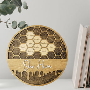 Personalized Bee Hive Family Tree Plaque Bee Family Gift For Grandma Grandbabees Sign