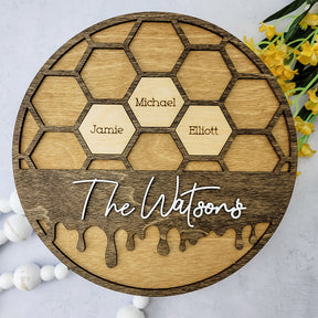 Personalized Bee Hive Family Tree Plaque Bee Family Gift For Grandma Grandbabees Sign